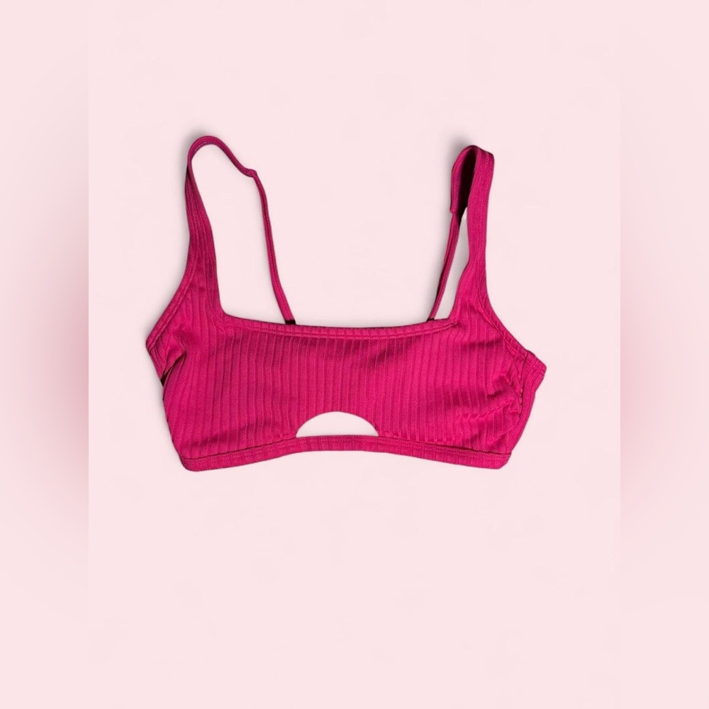Xhilaration Ribbed Bikini Top in Magenta